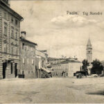 1908 Pazin, Pisino; Trg Narodni Domm / Fő tér / square (EK)