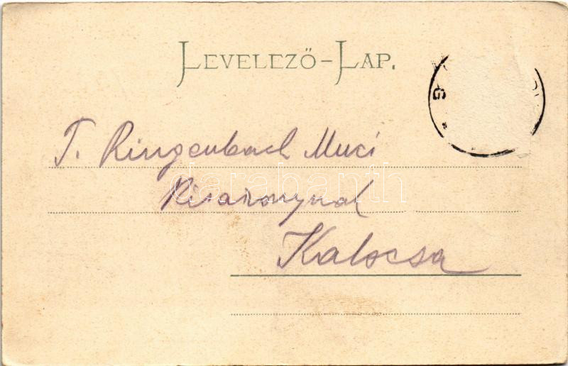 1903 Ada Kaleh, Duna part, vitorlás, török bazár / Danube riverside, sailing boat, Turkish bazaar shop (Rb) - Image 2