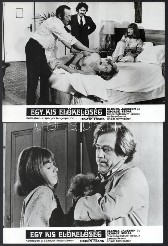 cca 1973 ,,Egy kis előkelőség - kettesben a spanyol tengerparton' című angol filmvígjáték jelenetei és szereplői, 7 db vintage produkciós filmfotó, ezüst zselatinos fotópapíron, a használatból eredő (esetleges) kisebb hibákkal, - Image 2