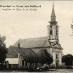 1913 Szilberek, Ulmenau, Backi Brestovac; Római katolikus templom. Cselenák István kiadása / church