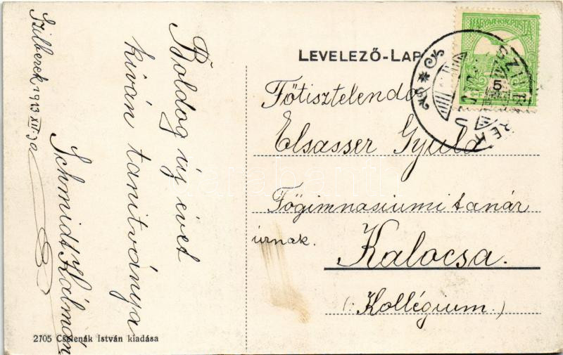 1913 Szilberek, Ulmenau, Backi Brestovac; Római katolikus templom. Cselenák István kiadása / church - Image 2