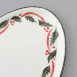 Francia kézzel festett libamájas tálca, jelzett, kopásnyomokkal, 28x15 cm - Image 2