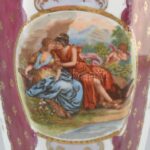 Cseh dísz urnaváza, kopott, jelzett, m: 33 cm - Image 3