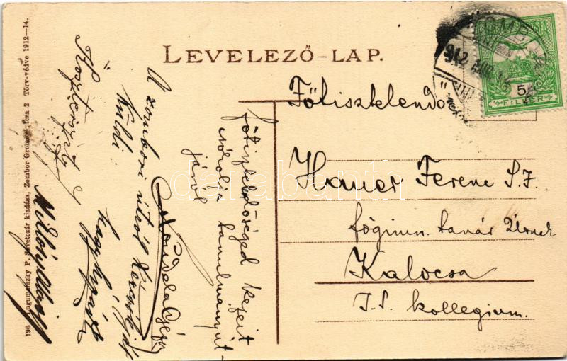 1912 Zombor, Sombor; Tanítóképezde. Lugumerszky P. Szvetozár kiadása / teachers training institute - Image 2