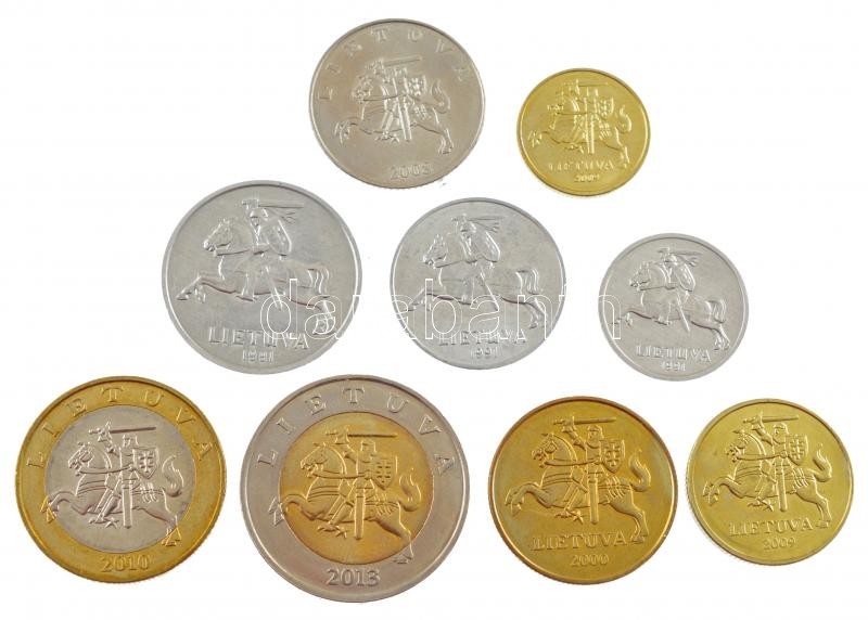 Litvánia 1991-2003. 1c-5L (9xklf) T:1-2 Lithuania 1991-2003. 1 Centas - 5 Litai (9xdiff) C:UNC-XF - Image 2