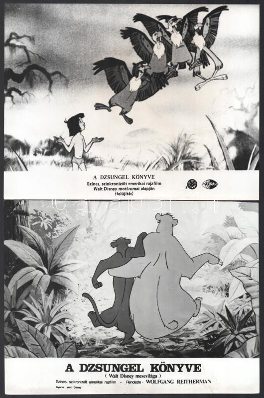 cca 1967 ,,A dzsungel könyve - Walt Disney mesevilága' című amerikai rajzfilm jelenetei, 17 db vintage produkciós filmfotó, ezüst zselatinos fotópapíron, a használatból eredő (esetleges) kisebb hibákkal, 18x24 cm - Image 3