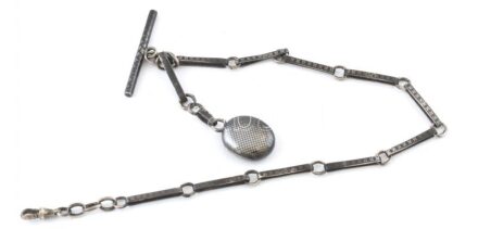 Ezüst (Ag) óralánc, jelzés nélkül, h: 35 cm, nettó: 15g