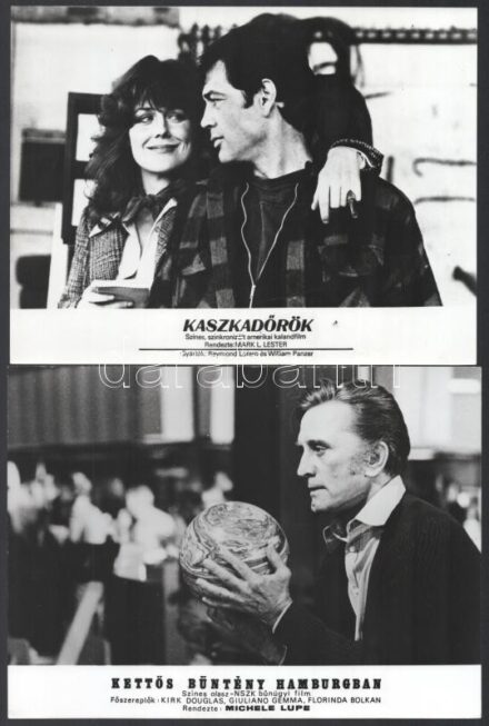 cca 1986 előtt, külföldön készült filmek egy-egy jelenete, 15 db vintage produkciós filmfotó, ezüst zselatinos fotópapíron, a használatból eredő (esetleges) kisebb hibákkal, 18x24 cm