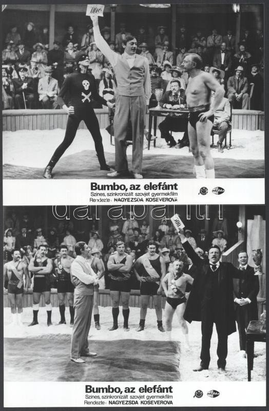 cca 1986 ,,Bumbo, az elefánt' című szovjet film jelenetei és szereplői, 8 db vintage produkciós filmfotó, ezüst zselatinos fotópapíron, a használatból eredő (esetleges) kisebb hibákkal, 18x24 cm - Image 3