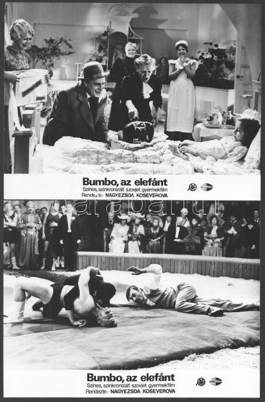 cca 1986 ,,Bumbo, az elefánt' című szovjet film jelenetei és szereplői, 8 db vintage produkciós filmfotó, ezüst zselatinos fotópapíron, a használatból eredő (esetleges) kisebb hibákkal, 18x24 cm - Image 4