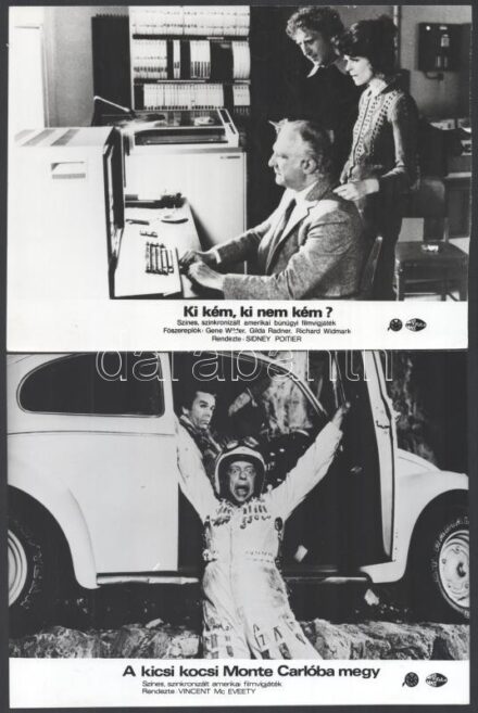 cca 1987 előtt, külföldön készült filmek egy-egy jelenete, 17 db vintage produkciós filmfotó, ezüst zselatinos fotópapíron, a használatból eredő (esetleges) kisebb hibákkal, 18x24 cm