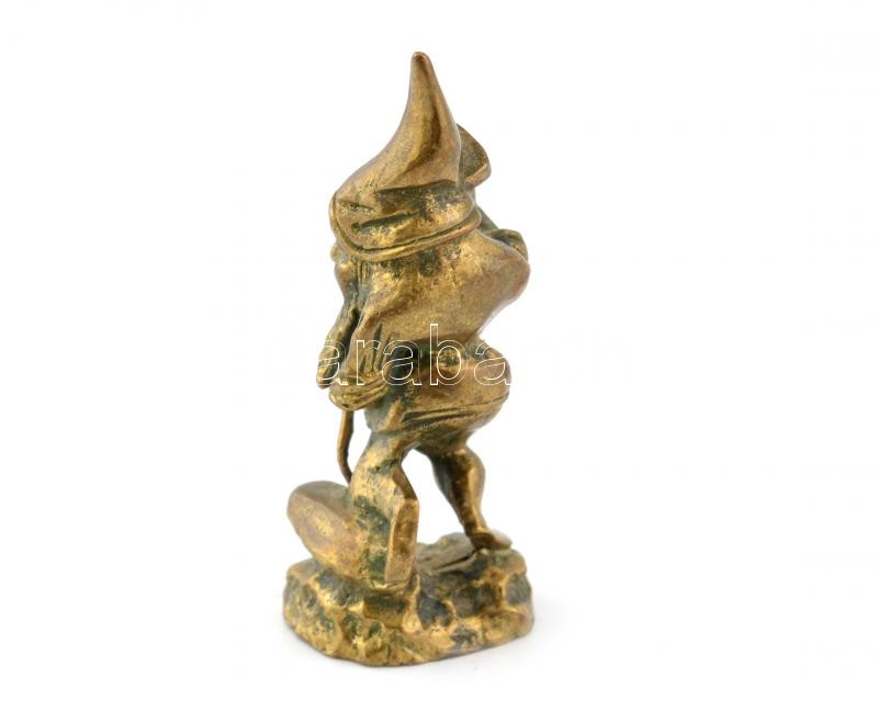 Jelzés nélkül: Törpe. Öntött, patinázott bronz, m: 6 cm - Image 2