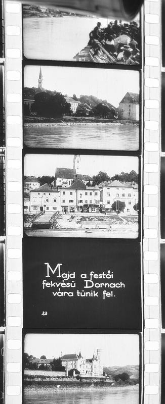 cca 1940 A Duna Passautól Magyarországig korabeli diafilm tekercs, magyar kísérő szövegekkel - Image 2