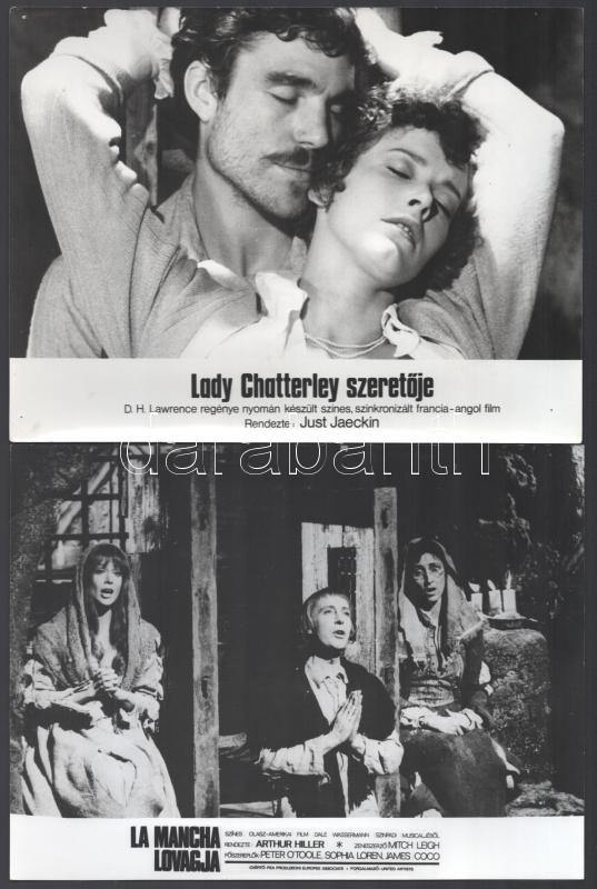 Eltérő időben, (de cca 1989 előtt) készült külföldi filmek egy-egy jelenete, 13 db vintage produkciós filmfotó, ezüst zselatinos fotópapíron, a használatból eredő (esetleges) kisebb hibákkal, 18x24 cm