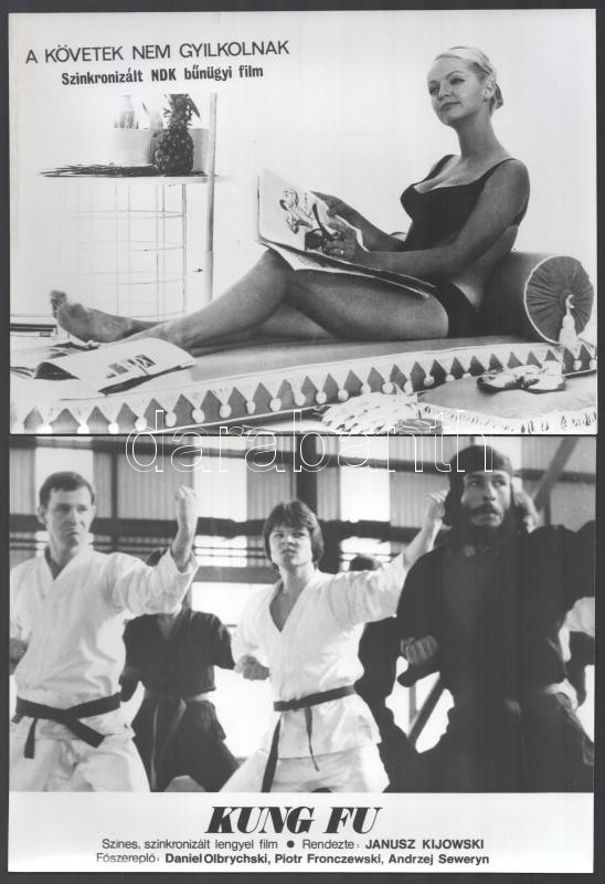 Eltérő időben, (de cca 1989 előtt) készült külföldi filmek egy-egy jelenete, 13 db vintage produkciós filmfotó, ezüst zselatinos fotópapíron, a használatból eredő (esetleges) kisebb hibákkal, 18x24 cm - Image 2