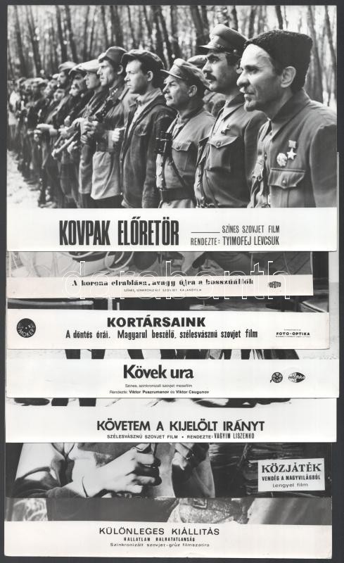 Eltérő időben, (de cca 1989 előtt) készült külföldi filmek egy-egy jelenete, 13 db vintage produkciós filmfotó, ezüst zselatinos fotópapíron, a használatból eredő (esetleges) kisebb hibákkal, 18x24 cm - Image 4