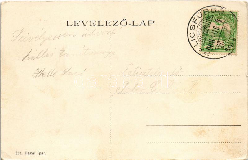 1908 Palics, Palic; férfi fürdő / men's bat, spa (EK) - Image 2