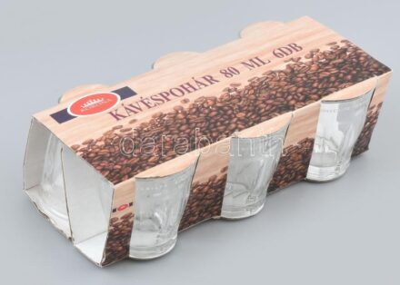 6 db Unicum barista pohár, eredeti csomagolásban 6 cm