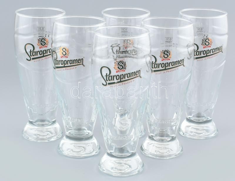 Staropramen pohár 6 db eredeti csomagolásban 16 cm