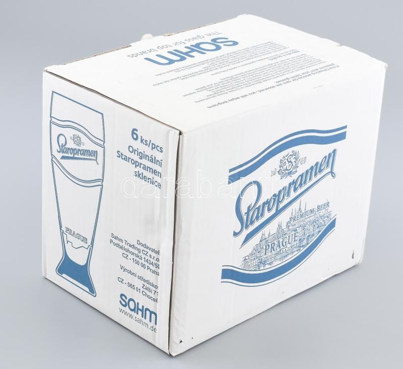 Staropramen pohár 6 db eredeti csomagolásban 16 cm - Image 2