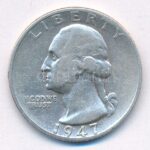 Amerikai Egyesült Államok 1947S 25c Ag T:2,2- USA 1947S 25 Cents Ag C:XF,VF Krause KM#164
