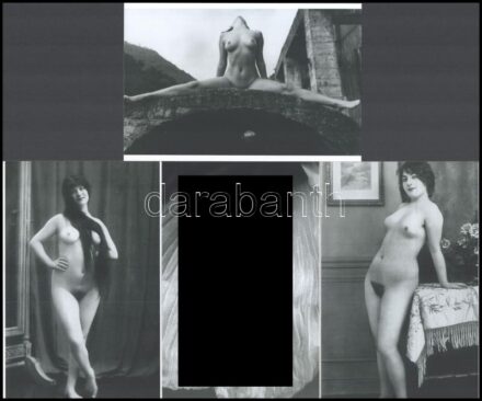 Buja virág és fantázia serkentő hölgyek, eltérő időben készült szolidan erotikus felvételek, 4 db modern nagyítás hagyatékból, 15x10 cm