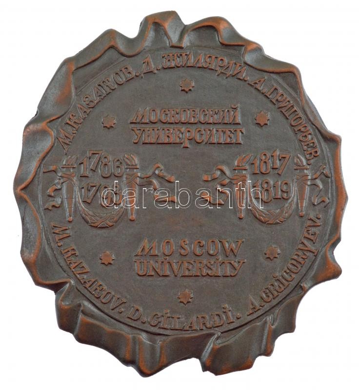 Szovjetunió ~1980. 'Moszkvai Egyetem' bronz emlékérem (89mm) T:2 Soviet Union ~1980. 'Moscow University' bronze commemorative medallion (89mm) C:XF - Image 2