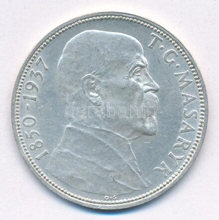 Csehszlovákia 1937. 20K Ag 'Masaryk köztársasági elnök halála' T:1- Czechoslovakia 1937. 20 Korun Ag 'Death of President Masaryk' C:AU Krause KM#18