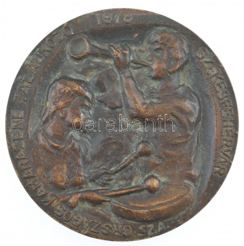 1978. 'Országos Kamarazene Találkozó - Székesfehérvár' bronz plakett. Szign.: Sz.A. (101mm) T:2 hátoldalán ragasztásnyom