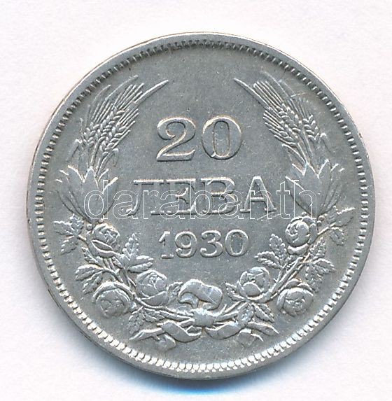 Bulgária 1930BP 20L Ag T:2- Bulgaria 1930BP 20 Leva Ag C:VF Krause KM#41 - Image 2