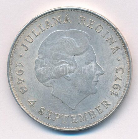 Hollandia 1973. 10G Ag 'Julianna - uralkodásának 25. évfordulója' T:1- Netherlands 1973. 10 Gulden Ag 'Juliana - 25th Anniversary of Reign' C:AU Krause KM#196