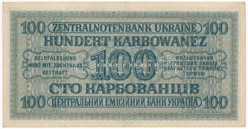 Ukrajna / Német megszállás 1942. 100K T:III Ukraine / German occupation 1942. 100 Karbowanez C:F Krause P#55 - Image 2