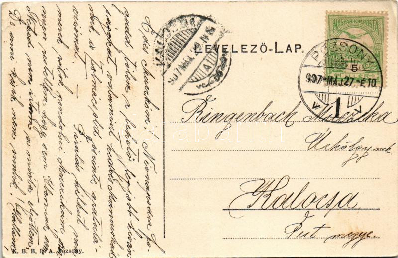 1907 Pozsony, Pressburg, Bratislava; rakparti iparvasút / quay industrial railway (EK) - Image 2
