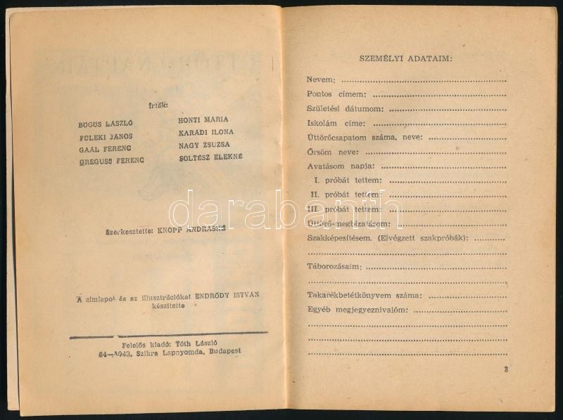 1963-64 Úttörő naptár + VIT-dalosfüzet, Ifjúsági Lapkiadó Vállalat, kiadói papírkötésben - Image 2