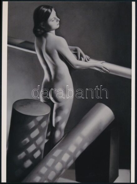 Pécsi József (1889-1956) fényképész és fotóművész emlékére - és az ő nyomán -, fotórealisztikus stílusban, vászonra készült olajfestmény fotó másolata, 24x17,8 cm