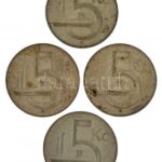 Csehszlovákia 1929-1930. 5K Ag (4x) T:3 patina Czechoslovakia 1929-1930. 5 Korun Ag (4x) C:F patina Krause KM#11