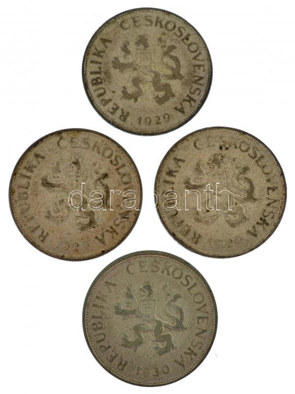 Csehszlovákia 1929-1930. 5K Ag (4x) T:3 patina Czechoslovakia 1929-1930. 5 Korun Ag (4x) C:F patina Krause KM#11 - Image 2