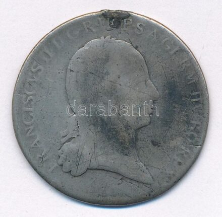 Ausztria 1798[A] 1/2T Ag 'II. Ferenc' (12,93g) T:3 lyuktömött Austria 1798[A] 1/2 Thaler Ag 'Franz II' (12,93g)C:F plugged hole KM# A2149