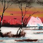 Kézzel festett művészlap / Hand-painted art postcard + 'Országos Magyar Terjesztési Iroda Budapest' (EB)