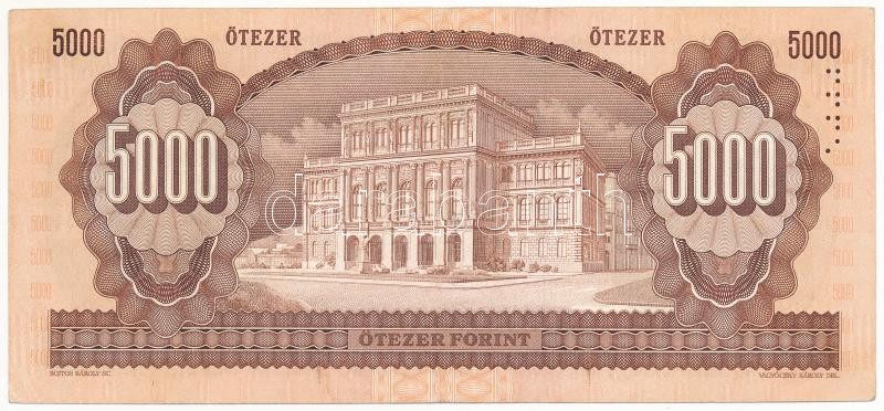 1990. 5000Ft 'H 30686726' T:III Hungary 1990. 5000 Forint 'H 30686726' C:F Adamo F49 - Image 2