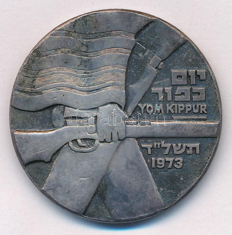 Izrael 1973. 'Jom Kippuri Háború 1973 / Az Amerikai Egyesült Államok segítsége az Ítéletnapi Háborúban' kétoldalas ezüstözött bronz emlékérem, peremén '3' sorszámmal (35mm) T:1- kopott ezüstözés Israel 1973. 'Yom Kippur 1973 /