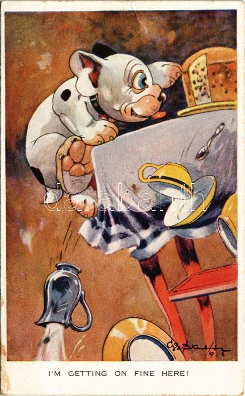 1929 I'm getting on fine here! Bonzo dog. A.R. & Co. i. B. 1667/1. s: G. E. Studdy (fl)
