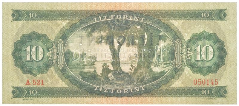 1957. 10Ft 'A 521 050145' T:II / Hungary 1957. 10 Forint 'A 521 050145' C:XF Adamo F4 - Image 2