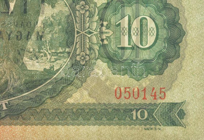 1957. 10Ft 'A 521 050145' T:II / Hungary 1957. 10 Forint 'A 521 050145' C:XF Adamo F4 - Image 3