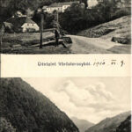 1910 Vöröstorony, Rothenturm, Turnu Rosu, Porcsesd; út, Olt folyópart. Graef Károly kiadása / road, riverside (EK)