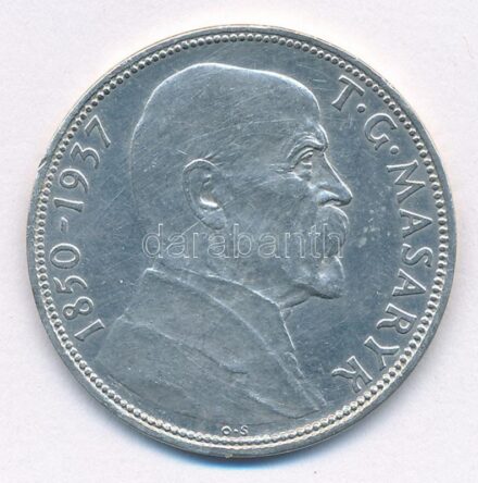 Csehszlovákia 1937. 20K Ag 'Masaryk köztársasági elnök halála' T:1- Czechoslovakia 1937. 20 Korun Ag 'Death of President Masaryk' C:AU Krause KM#18