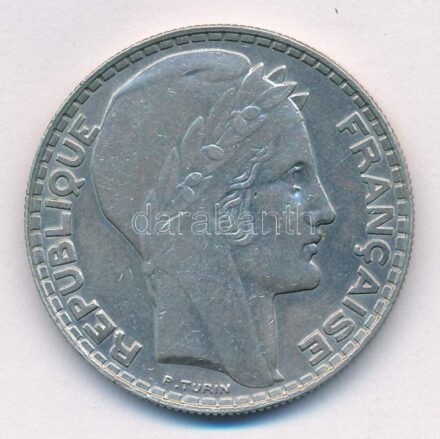 Franciaország 1933. 20Fr Ag T:2 patina France 1933. 20 Francs Ag C:XF patina Krause KM#879