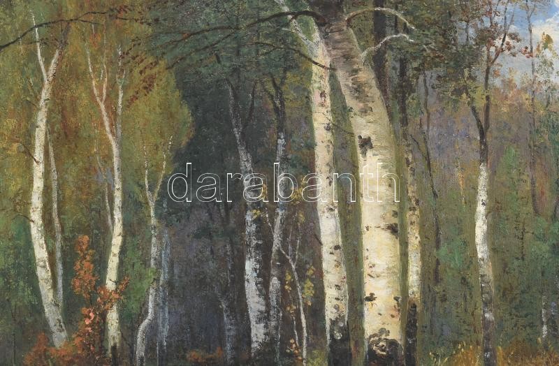 Maróthy István (?-): Erdőbelső. Olaj, vászon. Kisé sérült. Dekoratív fakeretben. 34x42 cm - Image 2