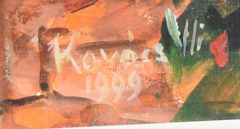 Kovács Ilona (?-): Mediterrán város. Olaj, farost, jelzett, fakeretben. 35x38 cm - Image 2