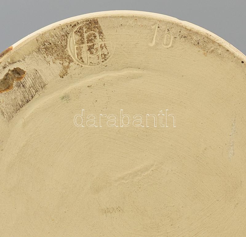 Olvashatatlan jelzéssel: Retró kerámia váza, csurgatott mázzal, hibátlan, m: 25 cm - Image 2